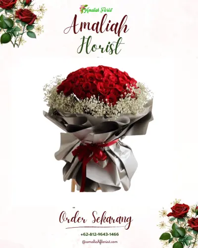 Buket Bunga di Tuak Daun Merah
