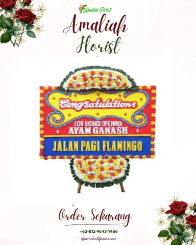 Bunga Papan Congratulation di Tuak Daun Merah